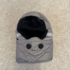 Unbranded Gray Trapper Hat with Detachable Face Mask and Faux Fur Lining Unisex
